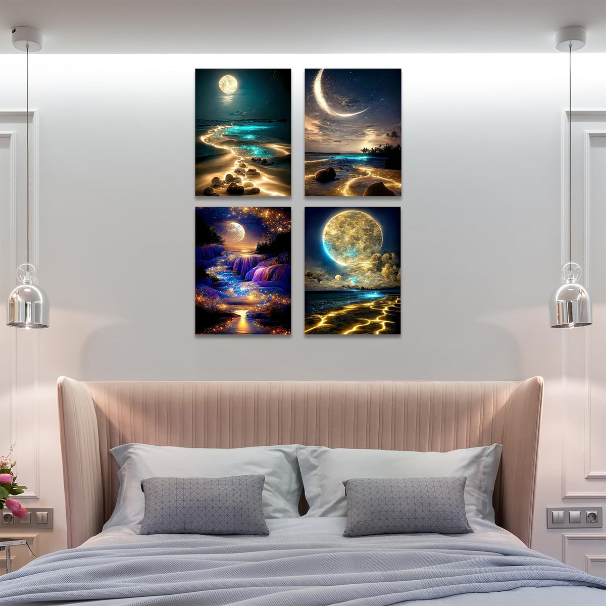 Muzagroo Art 5D Diamond Painting Kits for Adults, DIY Diamond Art Kits for Beginners, Turtle Diamond Dot Kits Gem Arts and Crafts for Living Room, Gem Painting Bedroom 4 PCS Wall Art - Sayby’s