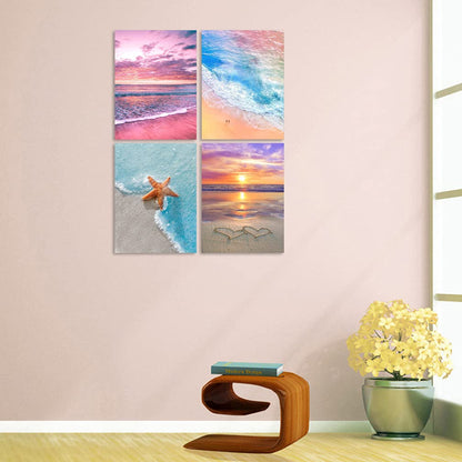 Muzagroo Art 5D Diamond Painting Kits for Adults, DIY Diamond Art Kits for Beginners, Turtle Diamond Dot Kits Gem Arts and Crafts for Living Room, Gem Painting Bedroom 4 PCS Wall Art - Sayby’s