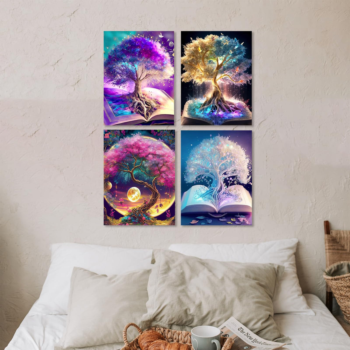 Muzagroo Art 5D Diamond Painting Kits for Adults, DIY Diamond Art Kits for Beginners, Turtle Diamond Dot Kits Gem Arts and Crafts for Living Room, Gem Painting Bedroom 4 PCS Wall Art - Sayby’s