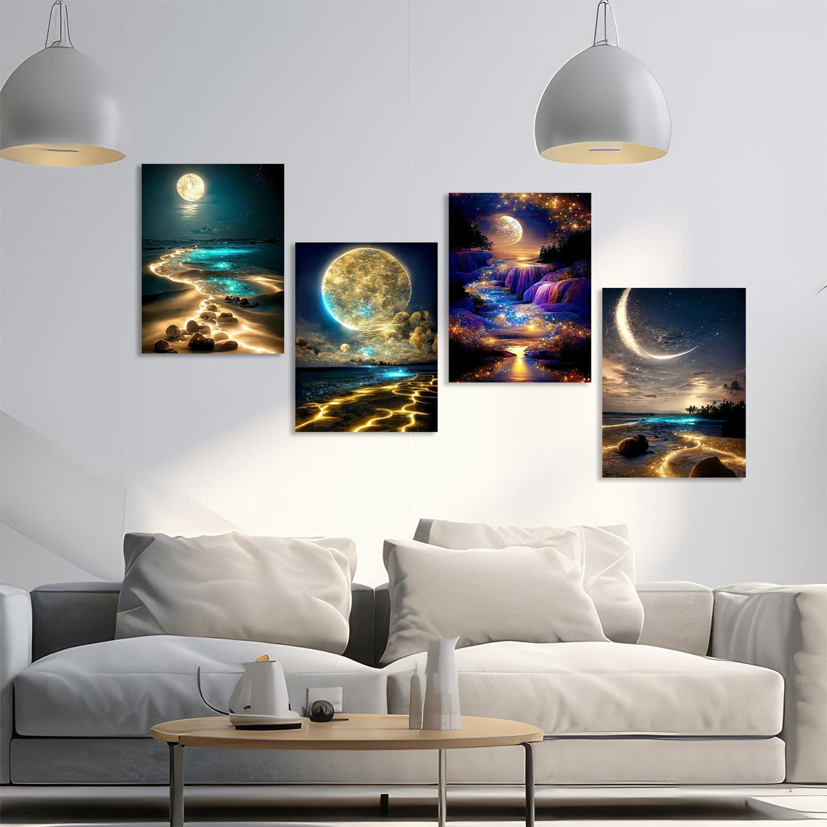 Muzagroo Art 5D Diamond Painting Kits for Adults, DIY Diamond Art Kits for Beginners, Turtle Diamond Dot Kits Gem Arts and Crafts for Living Room, Gem Painting Bedroom 4 PCS Wall Art - Sayby’s