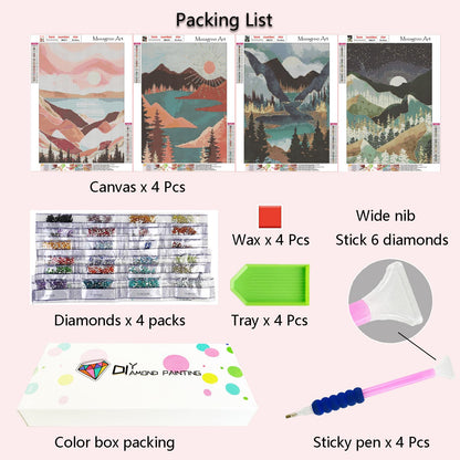 Muzagroo Art 5D Diamond Painting Kits for Adults, DIY Diamond Art Kits for Beginners, Turtle Diamond Dot Kits Gem Arts and Crafts for Living Room, Gem Painting Bedroom 4 PCS Wall Art - Sayby’s