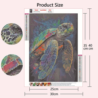 Muzagroo Art 5D Diamond Painting Kits for Adults, DIY Diamond Art Kits for Beginners, Turtle Diamond Dot Kits Gem Arts and Crafts for Living Room, Gem Painting Bedroom 4 PCS Wall Art - Sayby’s