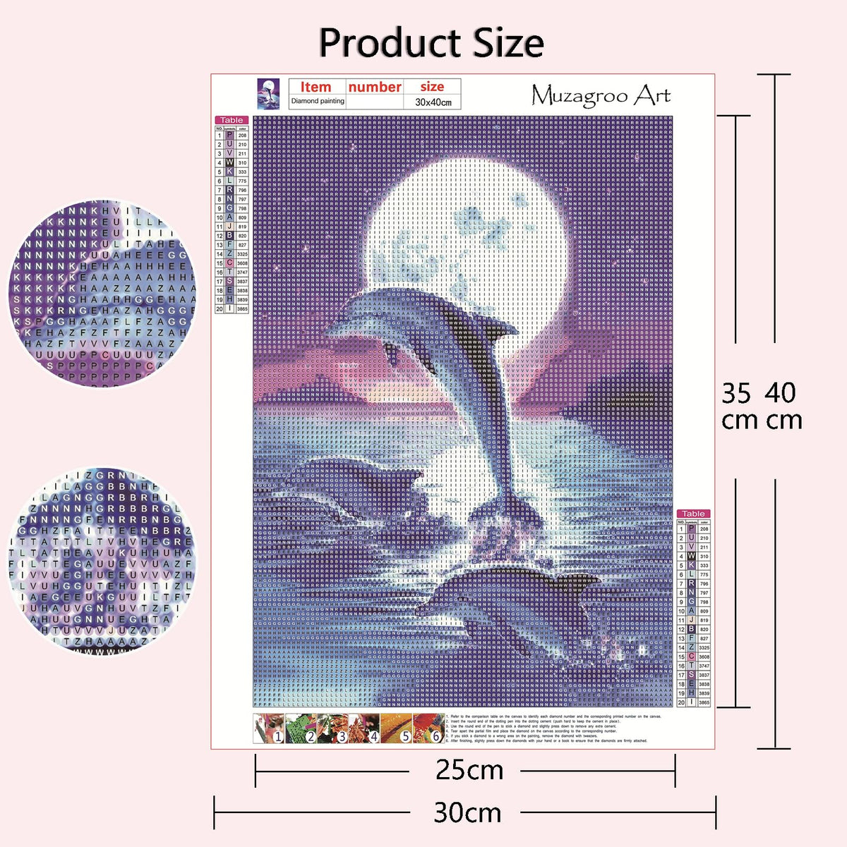 Muzagroo Art 5D Diamond Painting Kits for Adults, DIY Diamond Art Kits for Beginners, Turtle Diamond Dot Kits Gem Arts and Crafts for Living Room, Gem Painting Bedroom 4 PCS Wall Art - Sayby’s