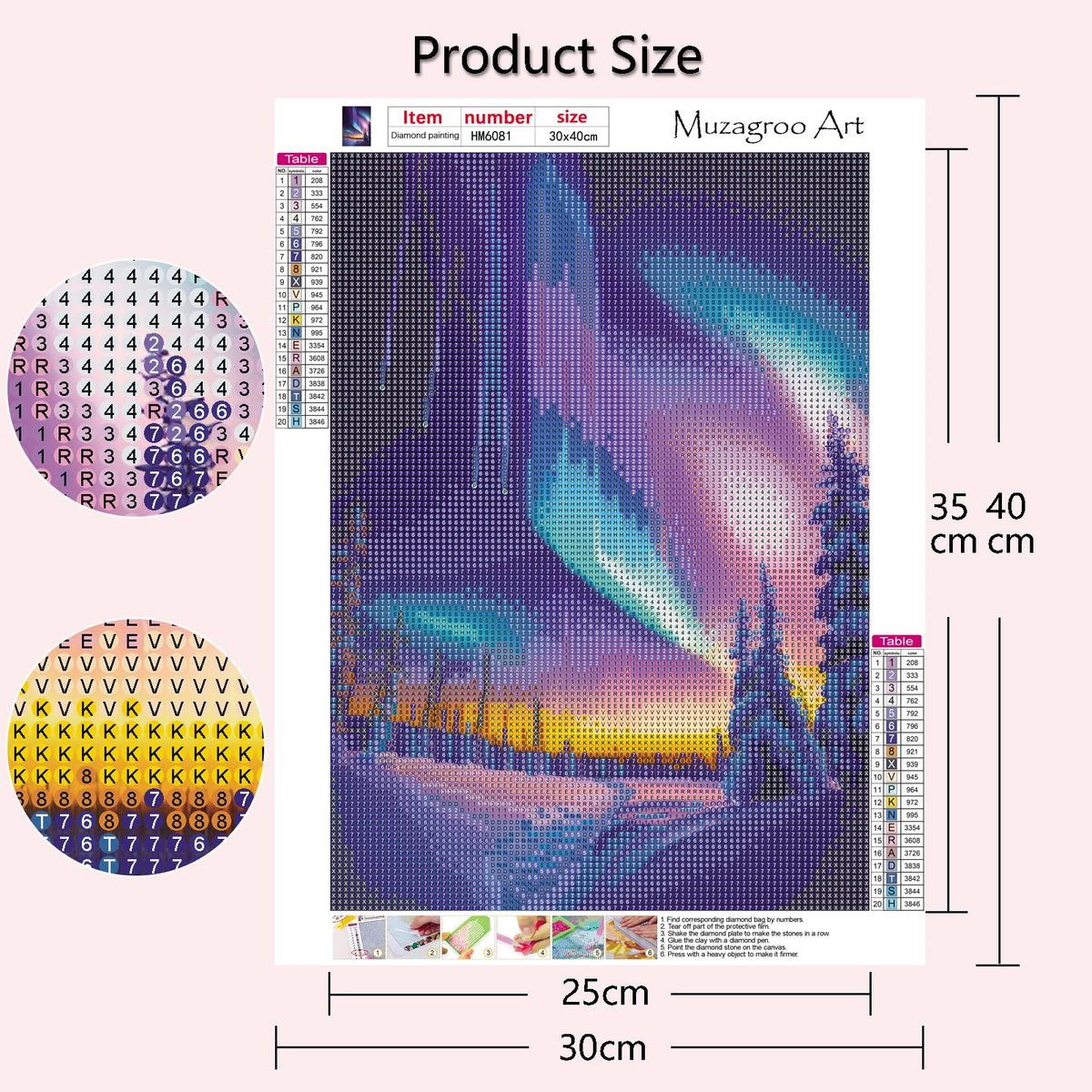 Muzagroo Art 5D Diamond Painting Kits for Adults, DIY Diamond Art Kits for Beginners, Turtle Diamond Dot Kits Gem Arts and Crafts for Living Room, Gem Painting Bedroom 4 PCS Wall Art - Sayby’s