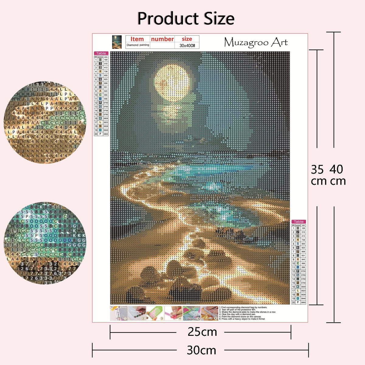 Muzagroo Art 5D Diamond Painting Kits for Adults, DIY Diamond Art Kits for Beginners, Turtle Diamond Dot Kits Gem Arts and Crafts for Living Room, Gem Painting Bedroom 4 PCS Wall Art - Sayby’s