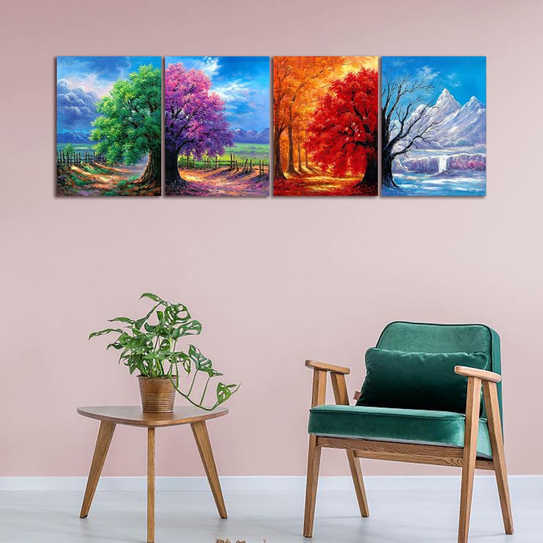 Muzagroo Art 5D Diamond Painting Kits for Adults, DIY Diamond Art Kits for Beginners, Turtle Diamond Dot Kits Gem Arts and Crafts for Living Room, Gem Painting Bedroom 4 PCS Wall Art - Sayby’s