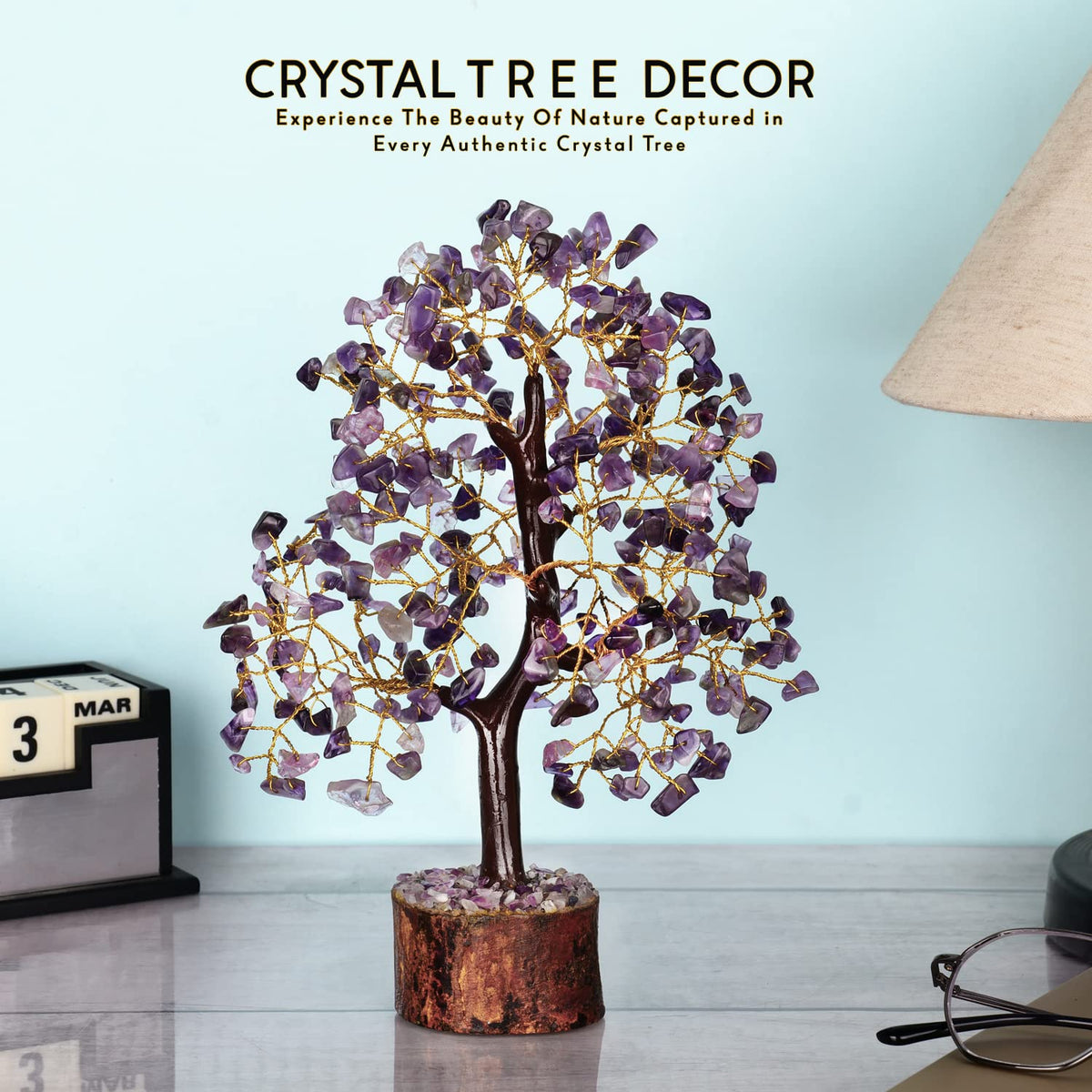 NARIBABU Rose Quartz Crystal Tree - Pink Tree - Gemstone Bonsai Tree - Desk Decorations For Women Office - Witchy Gifts For Women - Gem Tree Crystals - Crystal Quartz Tree - Sayby’s