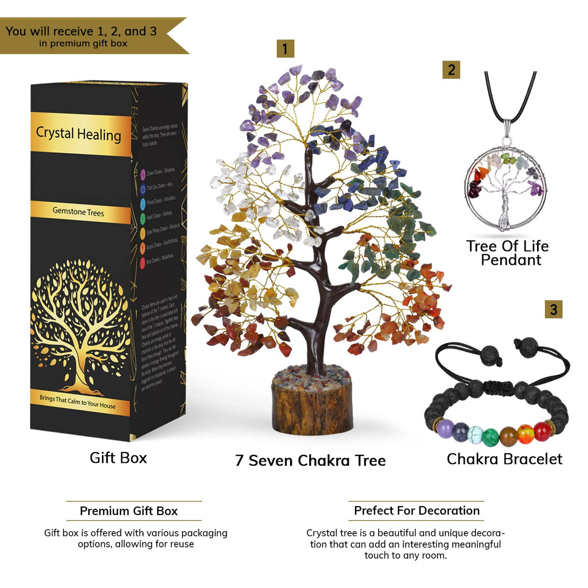 NARIBABU Rose Quartz Crystal Tree - Pink Tree - Gemstone Bonsai Tree - Desk Decorations For Women Office - Witchy Gifts For Women - Gem Tree Crystals - Crystal Quartz Tree - Sayby’s