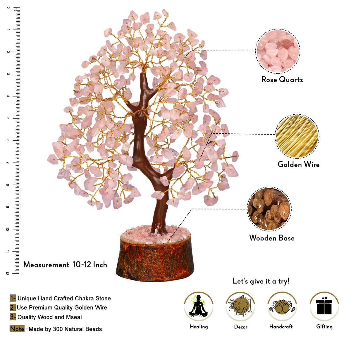 NARIBABU Rose Quartz Crystal Tree - Pink Tree - Gemstone Bonsai Tree - Desk Decorations For Women Office - Witchy Gifts For Women - Gem Tree Crystals - Crystal Quartz Tree - Sayby’s