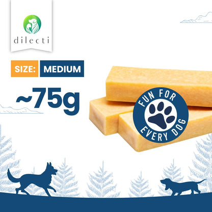 Natural Dog Chews - Delicious, Hard and Long Lasting Yak Chews for Dogs, Dog Treats for Dental Care, Dental Sticks for Healthy Teeth - L size (pack of 3) - Sayby’s