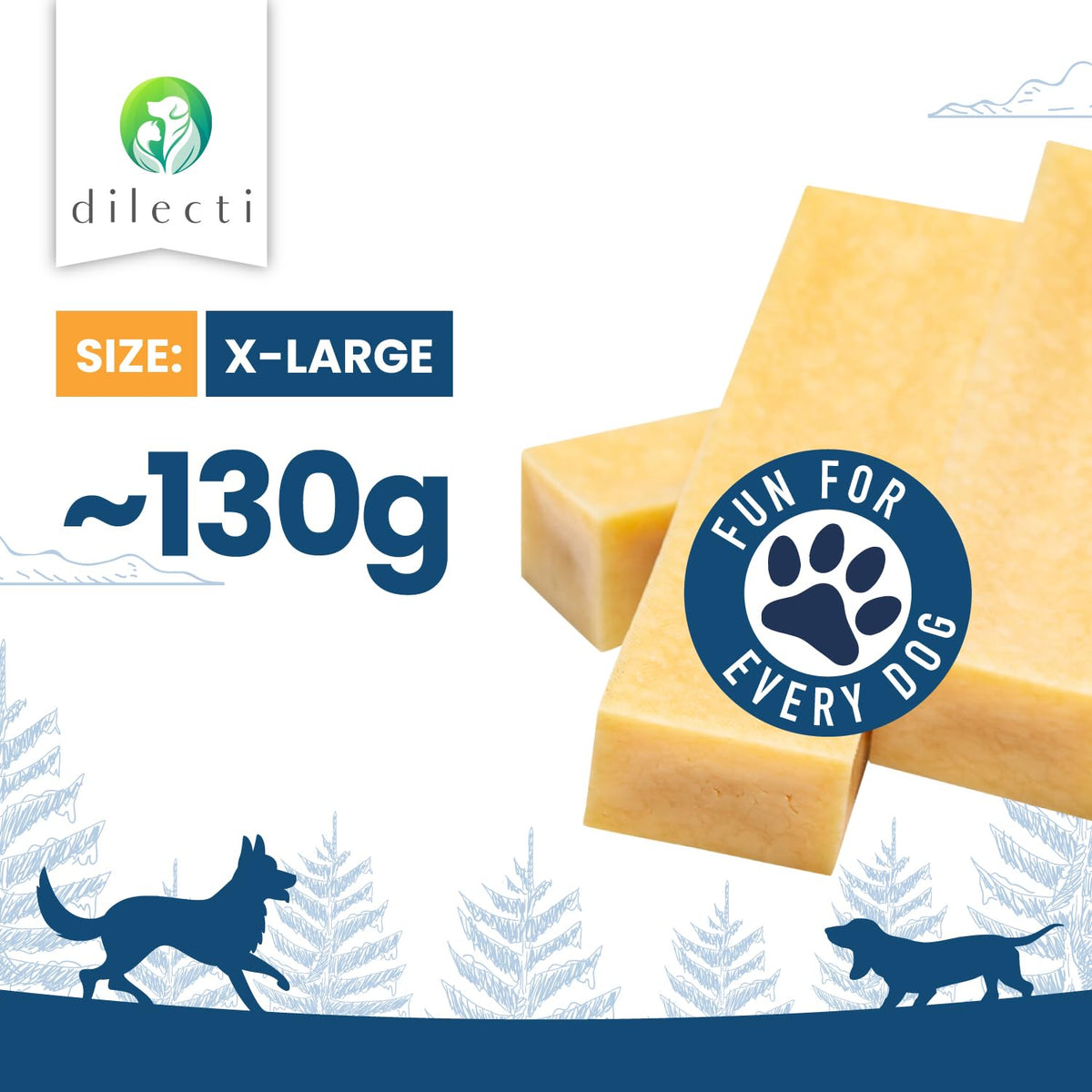 Natural Dog Chews - Delicious, Hard and Long Lasting Yak Chews for Dogs, Dog Treats for Dental Care, Dental Sticks for Healthy Teeth - L size (pack of 3) - Sayby’s