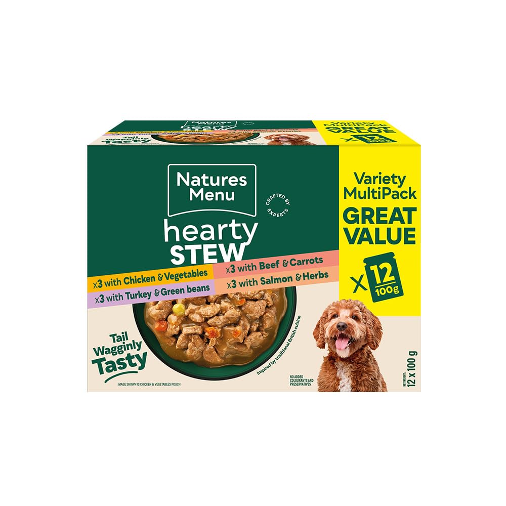 Natures Menu Hearty Stews - Chunks in Gravy Wet Food Pouches for Adult Dogs - Sayby’s