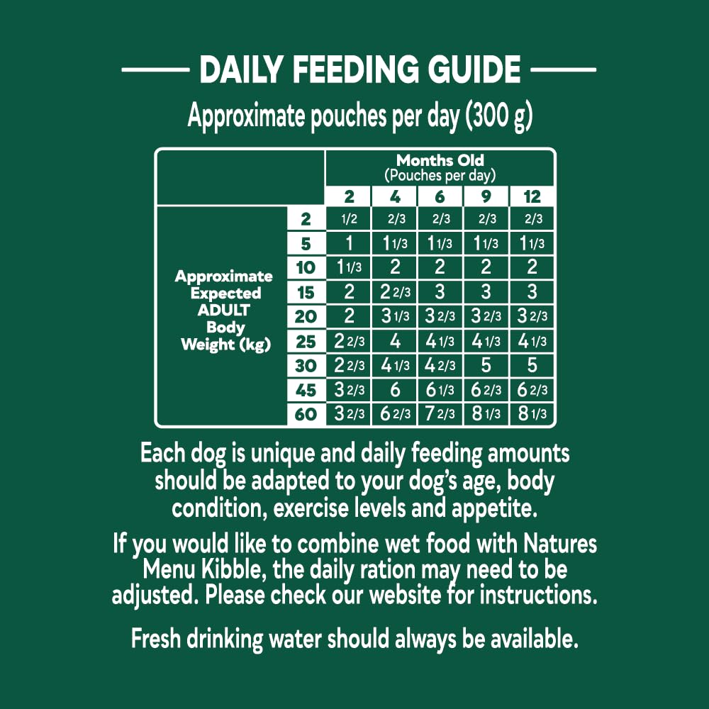 Natures Menu - Wet Dog Food - Pouches for Adult Dogs - Mixed Variety - 8 x 300g - Sayby’s