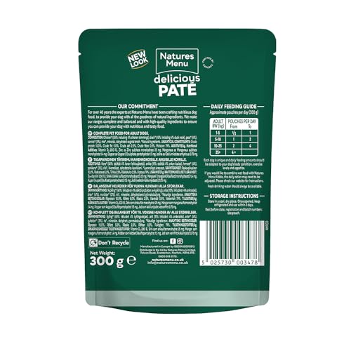 Natures Menu - Wet Dog Food - Pouches for Adult Dogs - Mixed Variety - 8 x 300g - Sayby’s