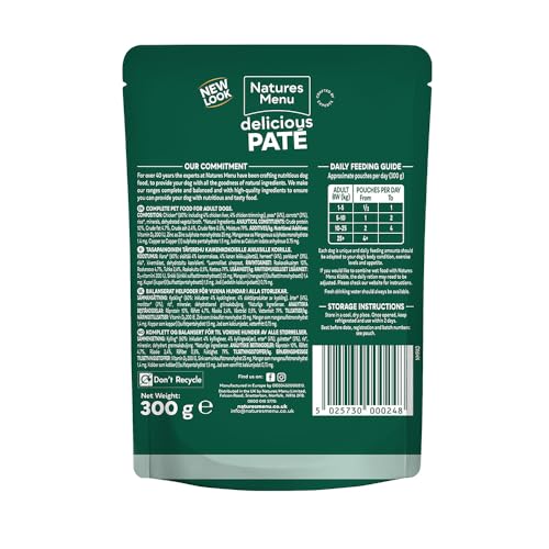 Natures Menu - Wet Dog Food - Pouches for Adult Dogs - Mixed Variety - 8 x 300g - Sayby’s