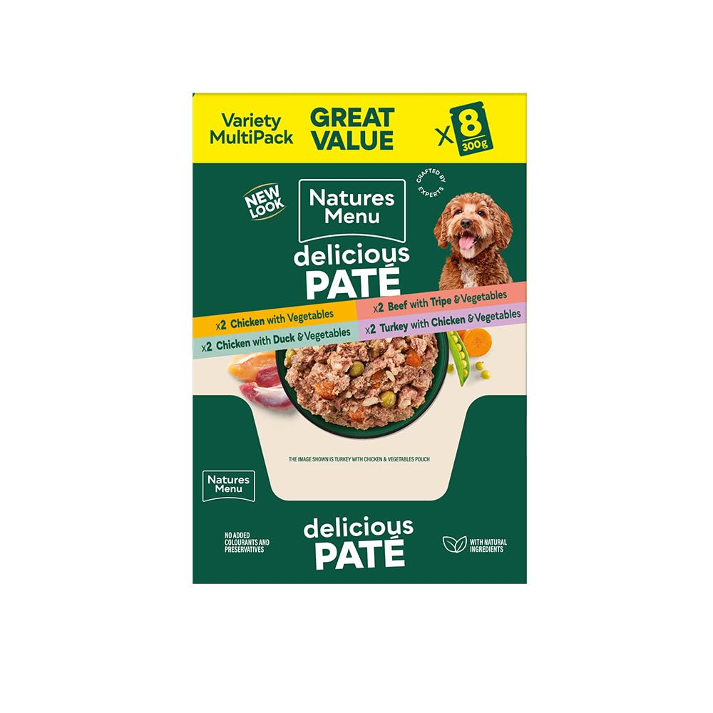 Natures Menu - Wet Dog Food - Pouches for Adult Dogs - Mixed Variety - 8 x 300g - Sayby’s