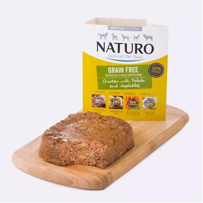 Naturo Adult Grain Free Dog Food, Chicken & Potato with Vegetables, 12 x 400g Trays - Sayby’s