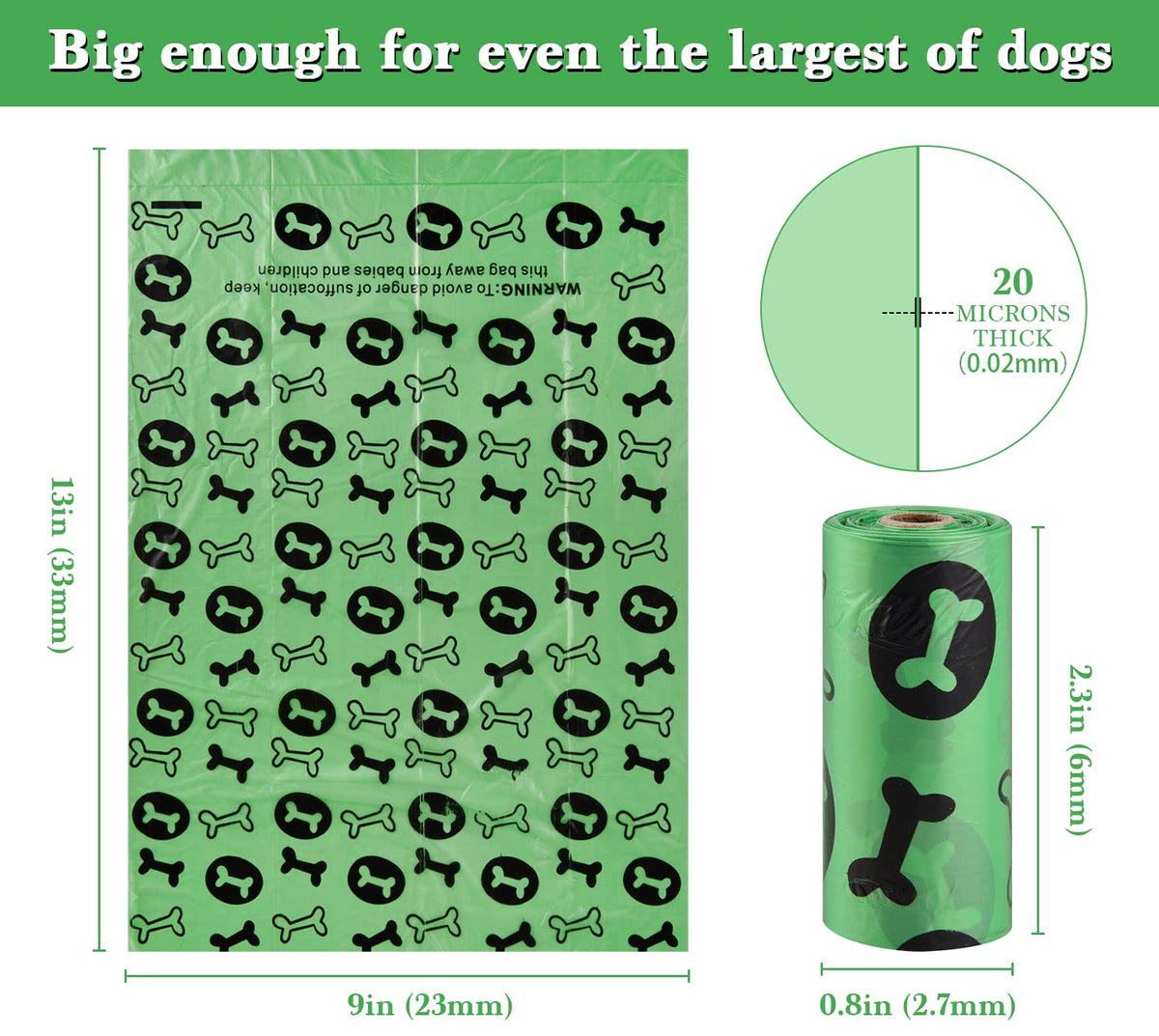Nineaccy Biodegradable Dog Poo Bags with Holder-240 Large Poop Bags, Corn Starch Blended Compostable Poo Bag, Extra Thick Strong Leak Proof Poop Waste Bag for Dogs - Sayby’s