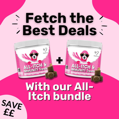 NutriPaw All-Itch, Flea & Tick Treats For Dogs - Soothe Itchy Paws, Eyes, Ears, Skin - Naturally Control Fleas & Ticks - Good for Small, Medium & Large Dogs - Supports Seasonal Itching - Sayby’s