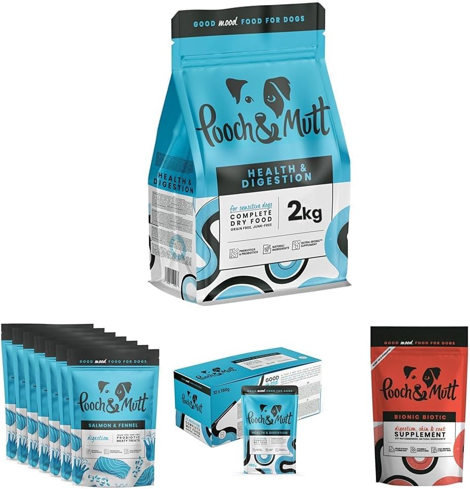 Pooch & Mutt - Health & Digestion, Complete Dry Dog Food (Grain Free), Salmon and Sweet Potato, 2kg - Sayby’s
