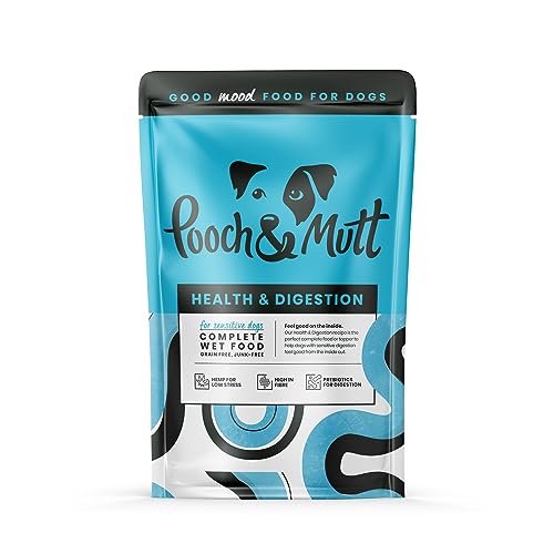 Pooch & Mutt - Health & Digestion, Complete Wet Dog Food (Grain Free), Turkey and Herring, Pack of 12 x 150g - Sayby’s