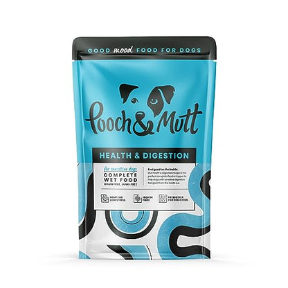 Pooch & Mutt - Health & Digestion, Complete Wet Dog Food (Grain Free), Turkey and Herring, Pack of 12 x 150g - Sayby’s