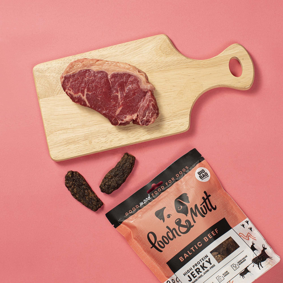 Pooch & Mutt - Meaty Jerky Treats, Grain Free Baltic Beef for Training Reward - Sayby’s
