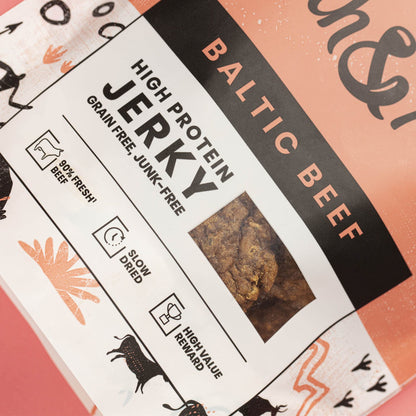 Pooch & Mutt - Meaty Jerky Treats, Grain Free Baltic Beef for Training Reward - Sayby’s