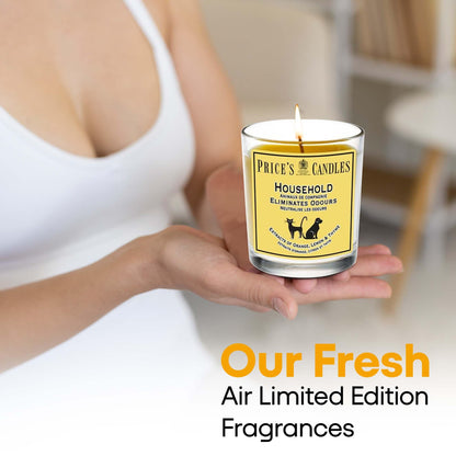 Price's - Household Pet Jar Candle - Odour Eliminating Candle - Made With Orange, Lemon & Thyme Extracts - Clean, Fresh, Quality Fragrance - Long Lasting Scent - Sayby’s
