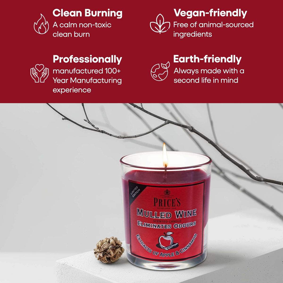 Price's - Household Pet Jar Candle - Odour Eliminating Candle - Made With Orange, Lemon & Thyme Extracts - Clean, Fresh, Quality Fragrance - Long Lasting Scent - Sayby’s