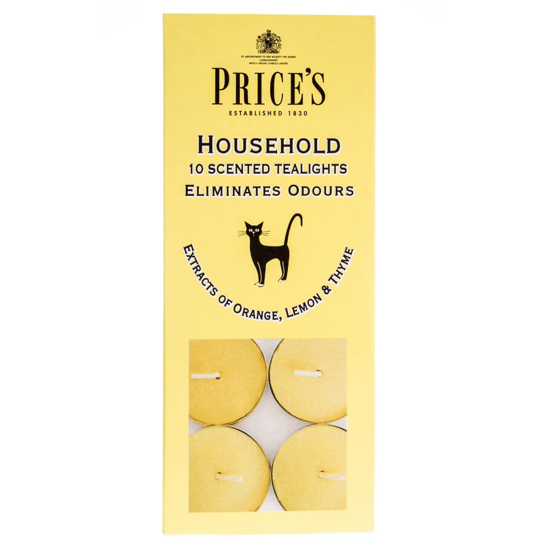 Price's - Household Pet Jar Candle - Odour Eliminating Candle - Made With Orange, Lemon & Thyme Extracts - Clean, Fresh, Quality Fragrance - Long Lasting Scent - Sayby’s