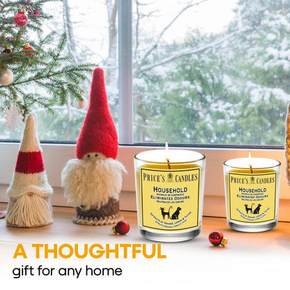 Price's - Household Pet Jar Candle - Odour Eliminating Candle - Made With Orange, Lemon & Thyme Extracts - Clean, Fresh, Quality Fragrance - Long Lasting Scent - Sayby’s