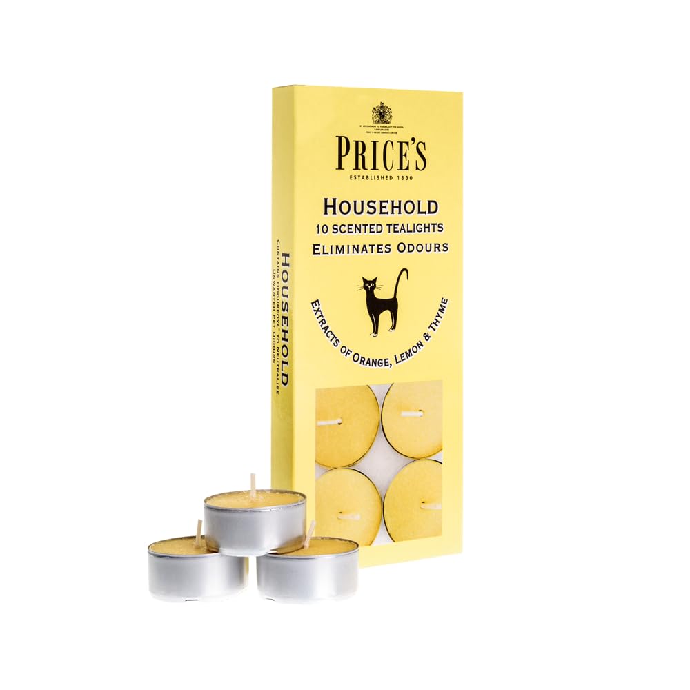 Price's - Household Pet Jar Candle - Odour Eliminating Candle - Made With Orange, Lemon & Thyme Extracts - Clean, Fresh, Quality Fragrance - Long Lasting Scent - Sayby’s