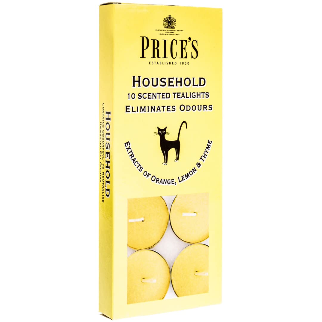 Price's - Household Pet Jar Candle - Odour Eliminating Candle - Made With Orange, Lemon & Thyme Extracts - Clean, Fresh, Quality Fragrance - Long Lasting Scent - Sayby’s