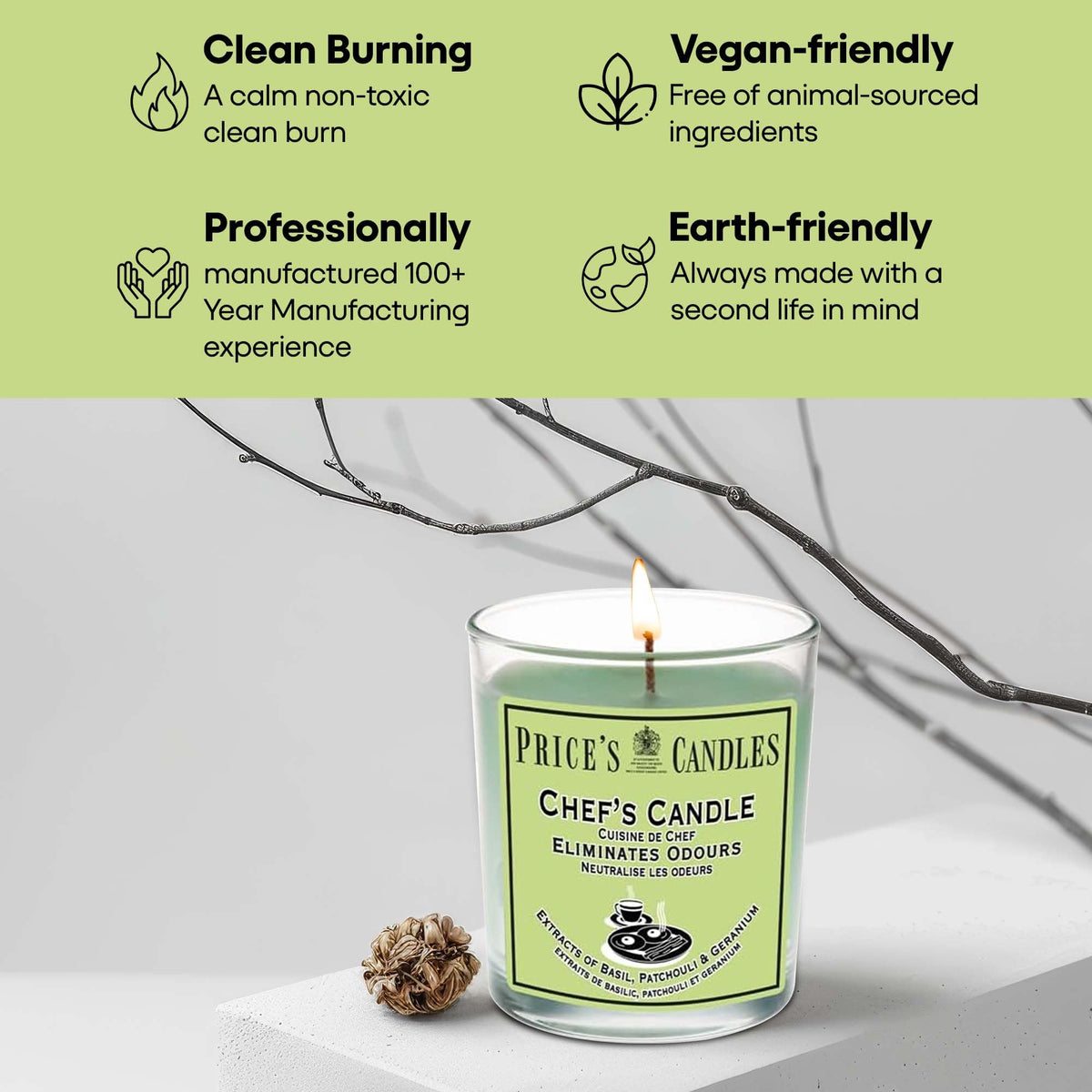 Price's - Household Pet Jar Candle - Odour Eliminating Candle - Made With Orange, Lemon & Thyme Extracts - Clean, Fresh, Quality Fragrance - Long Lasting Scent - Sayby’s