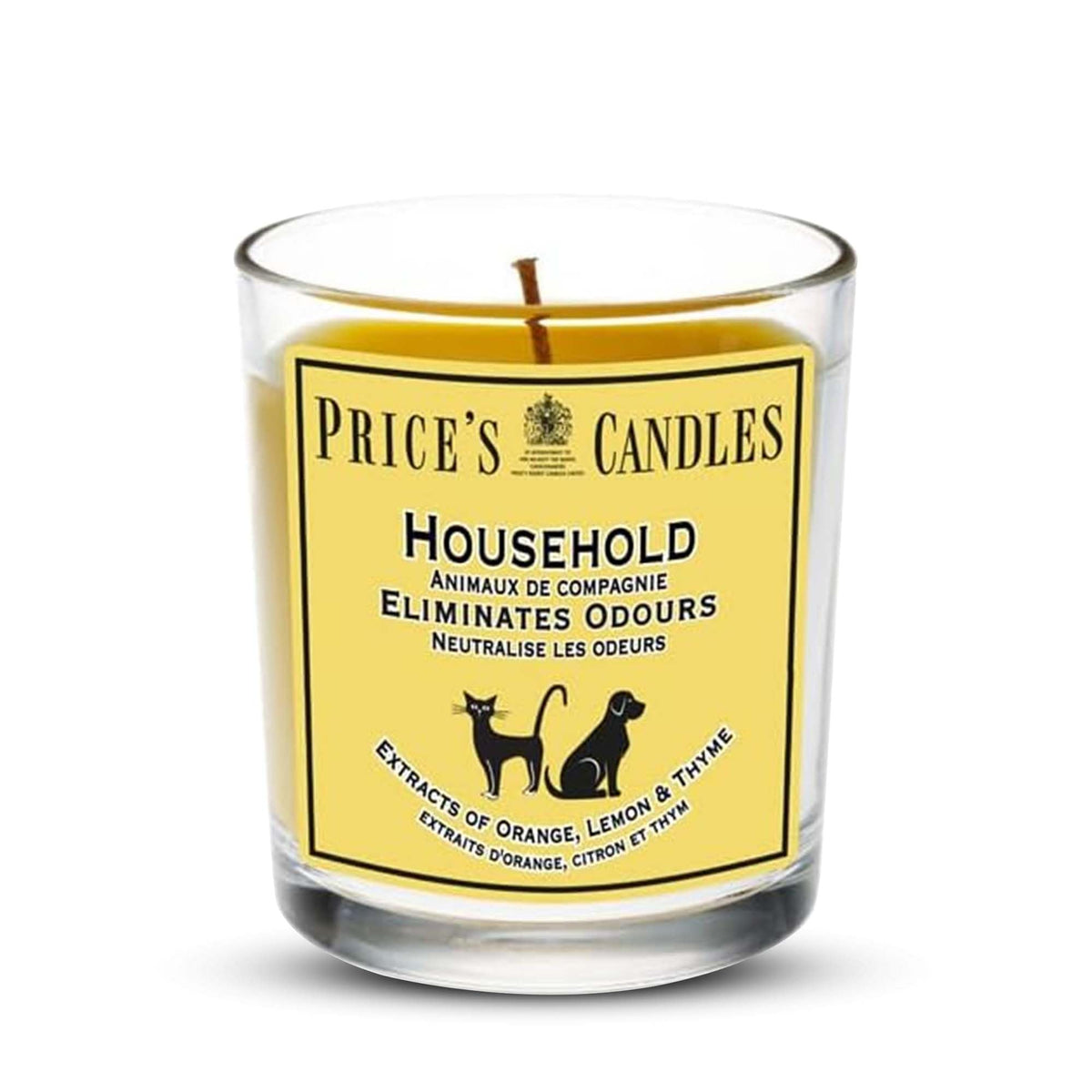 Price's - Household Pet Jar Candle - Odour Eliminating Candle - Made With Orange, Lemon & Thyme Extracts - Clean, Fresh, Quality Fragrance - Long Lasting Scent - Sayby’s