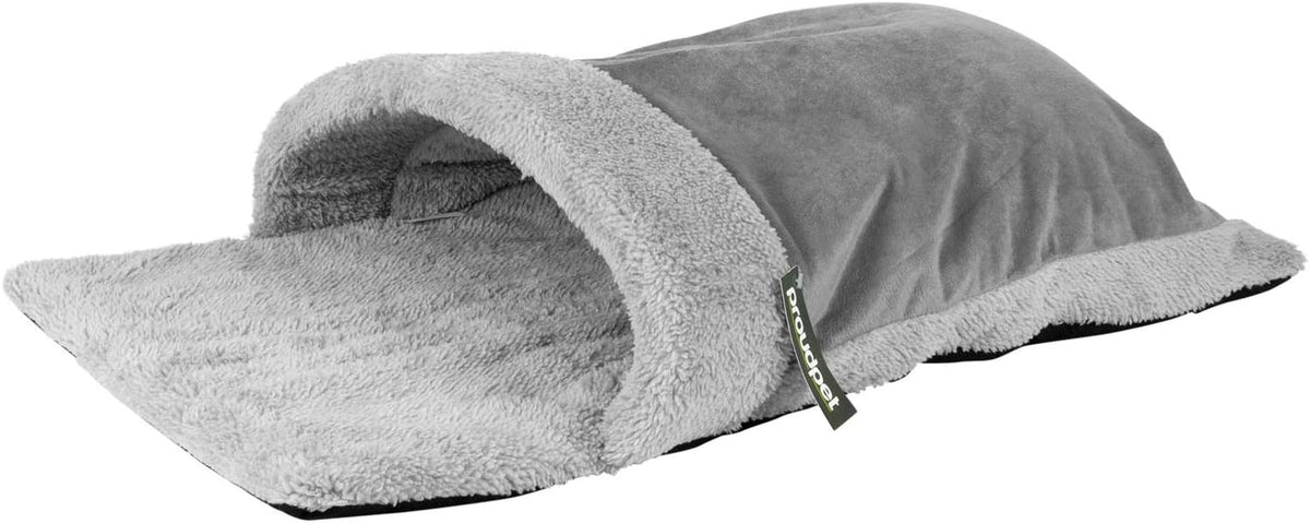 proudpet Cat Pouch Bed Cosy Grey Fleece Pet Igloo Hideaway - Sayby’s