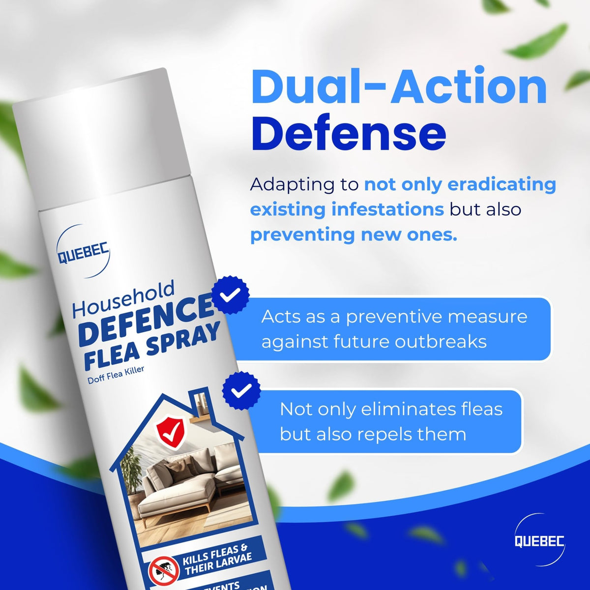 Quebec Household Flea Spray for the Home – Powerful Flea & Pest Control for Home, Effective Against Fleas, Ticks, Bed Bugs, Ants & Insects Long-Lasting Safe for Indoor Use Easy Application – 500ML (1) - Sayby’s