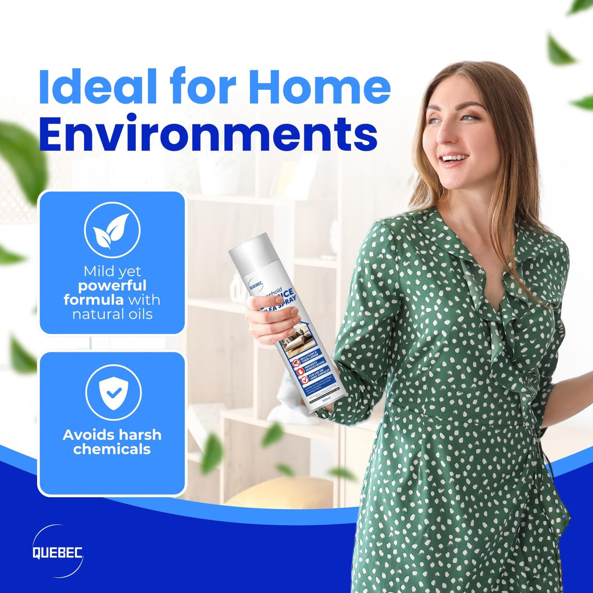Quebec Household Flea Spray for the Home – Powerful Flea & Pest Control for Home, Effective Against Fleas, Ticks, Bed Bugs, Ants & Insects Long-Lasting Safe for Indoor Use Easy Application – 500ML (1) - Sayby’s