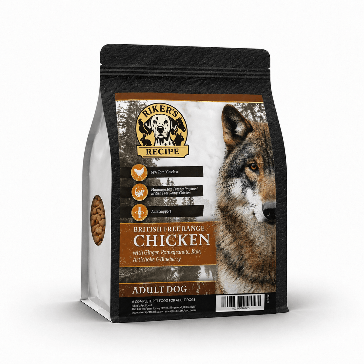Riker’s Recipe Superfood 65 Grain Free Dog Food – British Free Range Chicken 2kg - Sayby’s