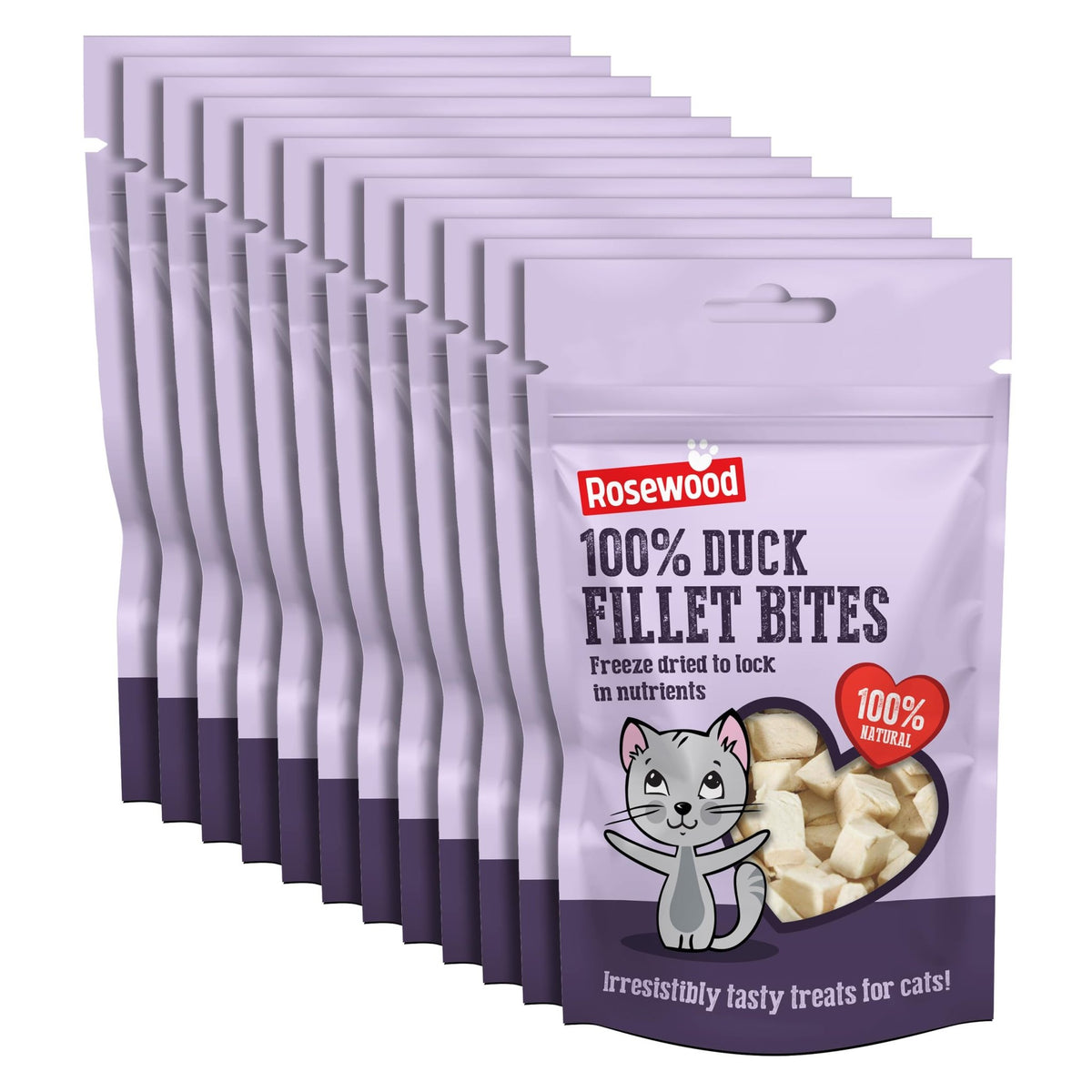 Rosewood Freeze Dried Chicken Bites for Cats - All Natural Chicken Fillet, Small, Bite-Sized Cat Treats, Grain-Free, Natural and Healthy Cat Snacks (Case of 12 x 15g Packs) - Sayby’s