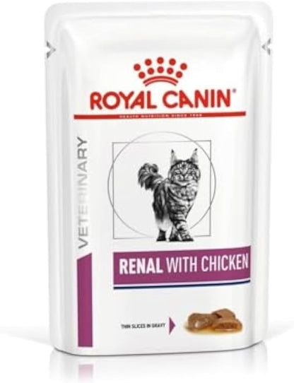 ROYAL CANIN Renal Veterinary Health Nutrition Cat Food Wet Chicken 48 x 85g pouches - Sayby’s