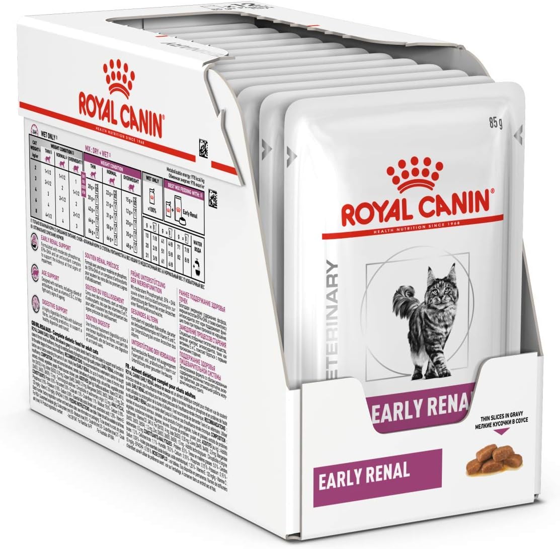 ROYAL CANIN Renal Veterinary Health Nutrition Cat Food Wet Chicken 48 x 85g pouches - Sayby’s