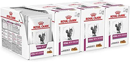 ROYAL CANIN Renal Veterinary Health Nutrition Cat Food Wet Chicken 48 x 85g pouches - Sayby’s