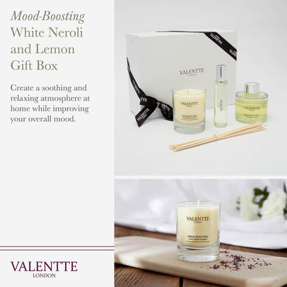 Scented Gift Box with Candle, Reed Diffuser, and Room Mist, Aromatherapy Essential Oils, Long Lasting Fragrance, Made in the UK (Lemongrass and Rosemary) (150g, 100ml, 30ml) - Valentte - Sayby’s