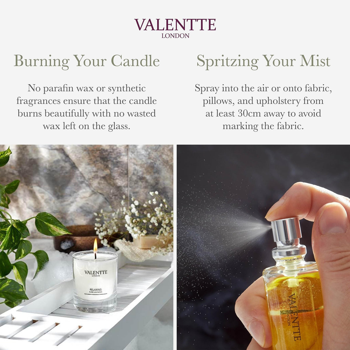 Scented Gift Box with Candle, Reed Diffuser, and Room Mist, Aromatherapy Essential Oils, Long Lasting Fragrance, Made in the UK (Lemongrass and Rosemary) (150g, 100ml, 30ml) - Valentte - Sayby’s
