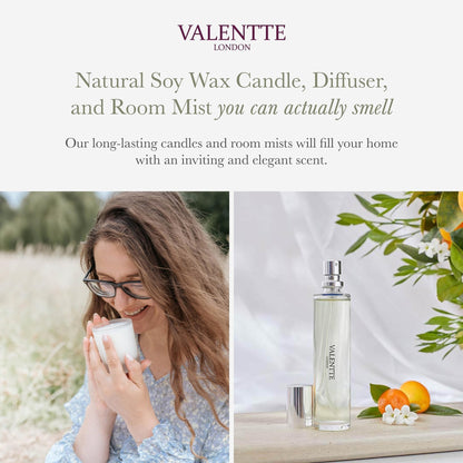 Scented Gift Box with Candle, Reed Diffuser, and Room Mist, Aromatherapy Essential Oils, Long Lasting Fragrance, Made in the UK (Lemongrass and Rosemary) (150g, 100ml, 30ml) - Valentte - Sayby’s