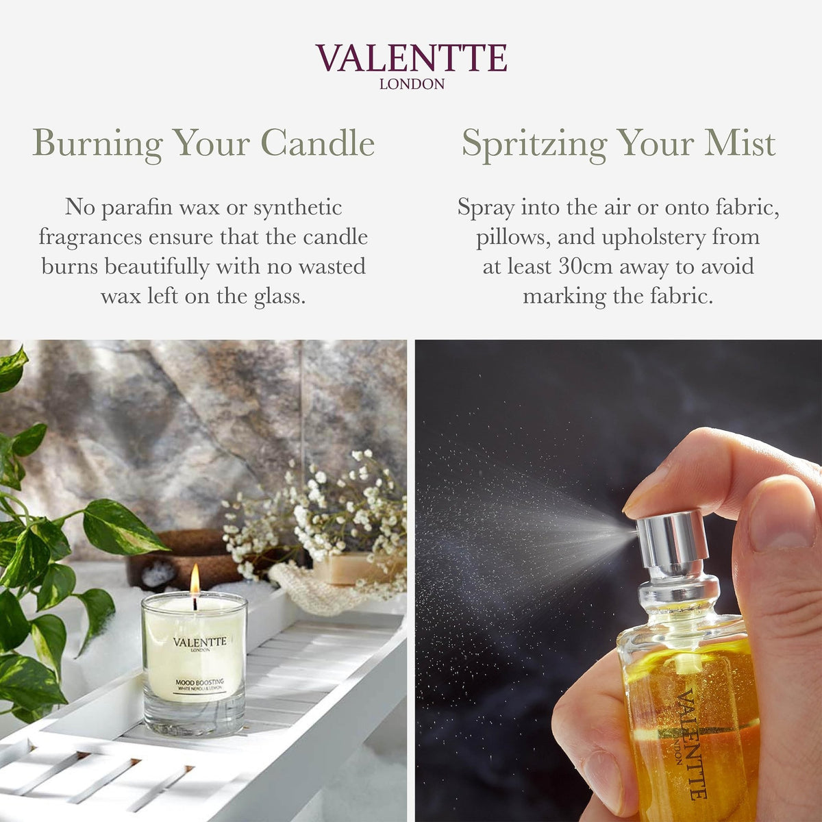 Scented Gift Box with Candle, Reed Diffuser, and Room Mist, Aromatherapy Essential Oils, Long Lasting Fragrance, Made in the UK (Lemongrass and Rosemary) (150g, 100ml, 30ml) - Valentte - Sayby’s