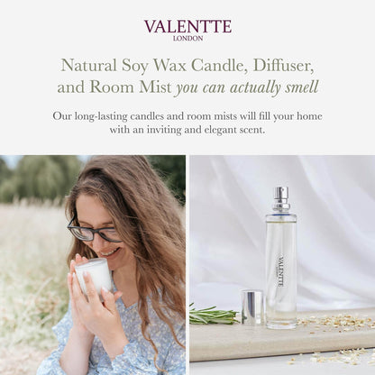 Scented Gift Box with Candle, Reed Diffuser, and Room Mist, Aromatherapy Essential Oils, Long Lasting Fragrance, Made in the UK (Lemongrass and Rosemary) (150g, 100ml, 30ml) - Valentte - Sayby’s