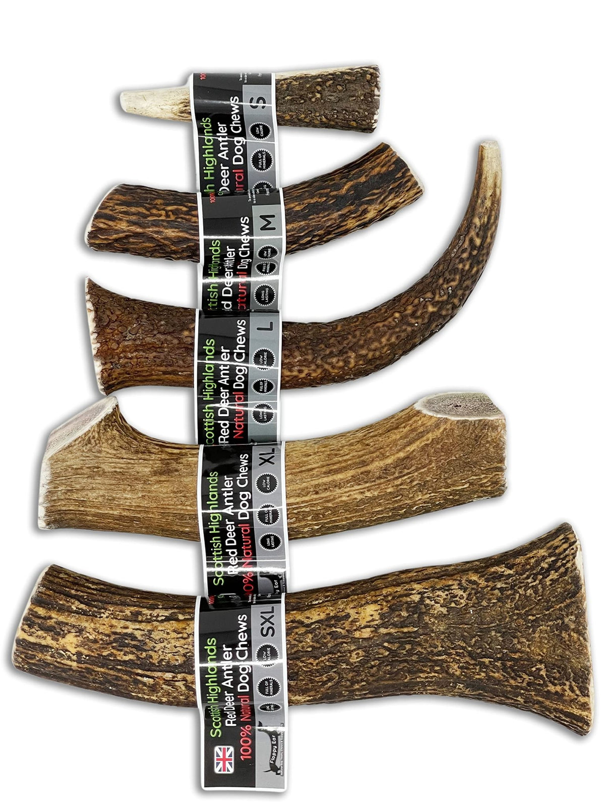 Scottish Deer Antler Dog Chews - Naturally Shed, Long Lasting, 100% Natural… (Deer Antler Chew Medium 90-130g) - Sayby’s